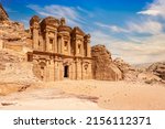 Small photo of Ad Deir or The Monastery, ancient Nabataean stone carved temple, Petra, Jordan