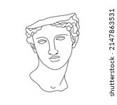 aesthetic greek sculpture line... | Shutterstock .eps vector #2147863531