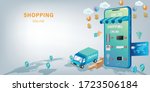 shopping online on website or... | Shutterstock .eps vector #1723506184