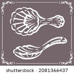 vintage tea caddy spoon. vector ... | Shutterstock .eps vector #2081366437