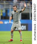 Small photo of MILAN, ITALY - August 21, 2021: Goran Pandev gestures during the Serie A 2021-2022 INTER v GENOA at San Siro Stadium.