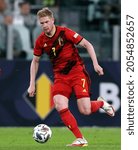 Small photo of TURIN, ITALY - OCTOBER 7, 2021: Kevin De Bruyne in action during the UEFA Nations League 2021 BELGIUM v FRANCE at Allianz Stadium.