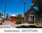 Small photo of Butte, MT, USA - Jun 30, 2022: At the World Museum of Mining tourists can explore a mine called the Orphan Girl, and a reconstructed a mining Boomtown called “Hell-Roarin’ Gulch.”