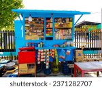 Small photo of Warung in Indonesian language means small stall. Usually they sell daily necessities and snacks. cepu Indonesia October 5 2023