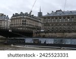 Small photo of Paris, France - February 14, 2024.: The new spire of Notre Dame de Paris after many years of reconstruction.