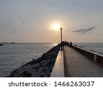 one of the famous sea walkway in costal area of karnataka. its located in malpe beach.