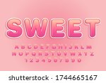 decorative sweet font and... | Shutterstock .eps vector #1744665167
