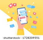 colorful chatting concept hand... | Shutterstock .eps vector #1728209551