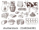 set of different dairy products ... | Shutterstock .eps vector #2168266381