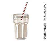 milkshake with a straw in a... | Shutterstock .eps vector #2168266397