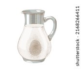 drawing of glass jug with milk... | Shutterstock .eps vector #2168266411