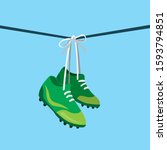 Hanging Football Shoes On Wire  ...