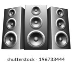 three big speakers in a row. | Shutterstock .eps vector #196733444