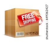 big cardboard box with free... | Shutterstock . vector #649362427