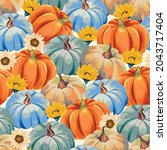 fall seamless pattern with... | Shutterstock .eps vector #2043717404