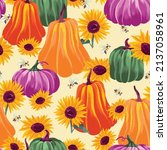 fall seamless pattern with... | Shutterstock .eps vector #2137058961