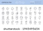 vector line icons of tea coffee ... | Shutterstock .eps vector #1945495654