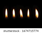 Candle Flame Set Isolated In...
