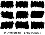 grunge vector black banners set.... | Shutterstock .eps vector #1789605017