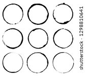 vector set of grunge circle... | Shutterstock .eps vector #1298810641