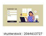 contact us form template.... | Shutterstock .eps vector #2064613727