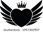 heart  wing  and crown vector... | Shutterstock .eps vector #1957302907