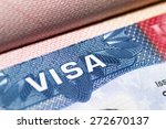  Visa stamp travel passport immigration macro emigration