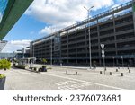 Small photo of BALICE, POLAND - SEPTEMBER 15, 2023: Multi-storey car parking lot P1 at the John Paul II Krakow Balice International Airport.