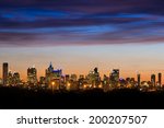 Melbourne City Skyline At...