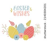 easter greeting card with... | Shutterstock .eps vector #2140304201