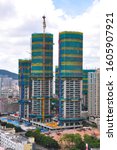 Small photo of Shenzhen, China, June 19, 2010: The residential building of Dehong Tianxia under construction in Shenzhen, China. The residences has compeleted in 2012 but remain unsold till now (Jan 2020).