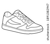 shoe line drawing. shoes... | Shutterstock .eps vector #1891382947