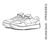 shoes sneaker outline drawing... | Shutterstock .eps vector #1994365811