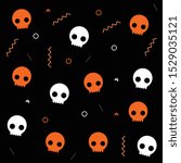 skulls background for orange... | Shutterstock .eps vector #1529035121