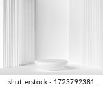 white geometric shapes  podium... | Shutterstock . vector #1723792381