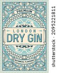 dry gin   ornate vintage... | Shutterstock .eps vector #2095221811