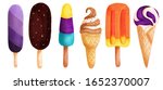 set of ice creams on a stick... | Shutterstock . vector #1652370007