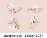 female manicured hands. lady... | Shutterstock .eps vector #1806649087