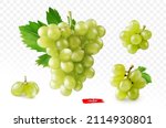 Set Of Green Grape Isolated On...