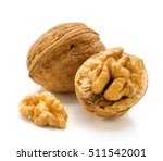 Walnuts Isolated On White...