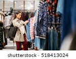 Beautiful woman shopping trendy clothes