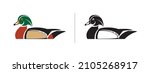 Wood Duck Vector Icon In Flat...