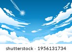 anime sky. cloud in blue heaven ... | Shutterstock .eps vector #1956131734