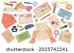 envelopes  letters  paper mail  ... | Shutterstock .eps vector #2025742241
