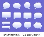 3d white speech bubble  social... | Shutterstock .eps vector #2110905044