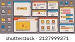 90s retro vaporwave old desktop ... | Shutterstock .eps vector #2127999371