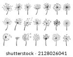 Hand Drawn Dandelions With...