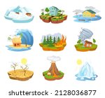 cartoon natural disasters and... | Shutterstock .eps vector #2128036877
