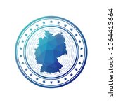 flat low poly stamp of germany. ... | Shutterstock .eps vector #1564413664