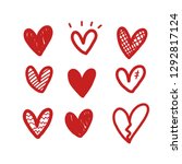 heart doodle  vector... | Shutterstock .eps vector #1292817124